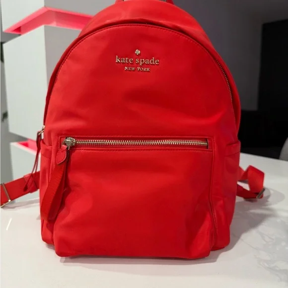 kate spade | Bags | Kate Spade Red Nylon Chelsea Backpack  display picture 2